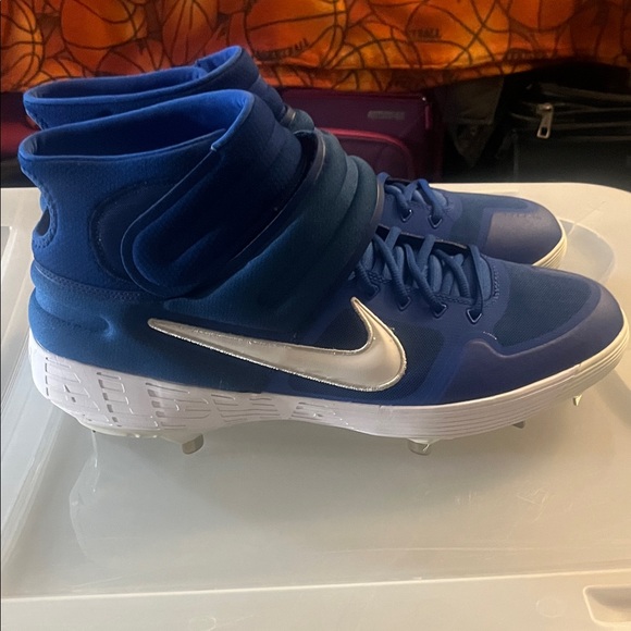 Nike Alpha Huarache elite 2 pro mid Blue baseball Cleats - Picture 4 of 6